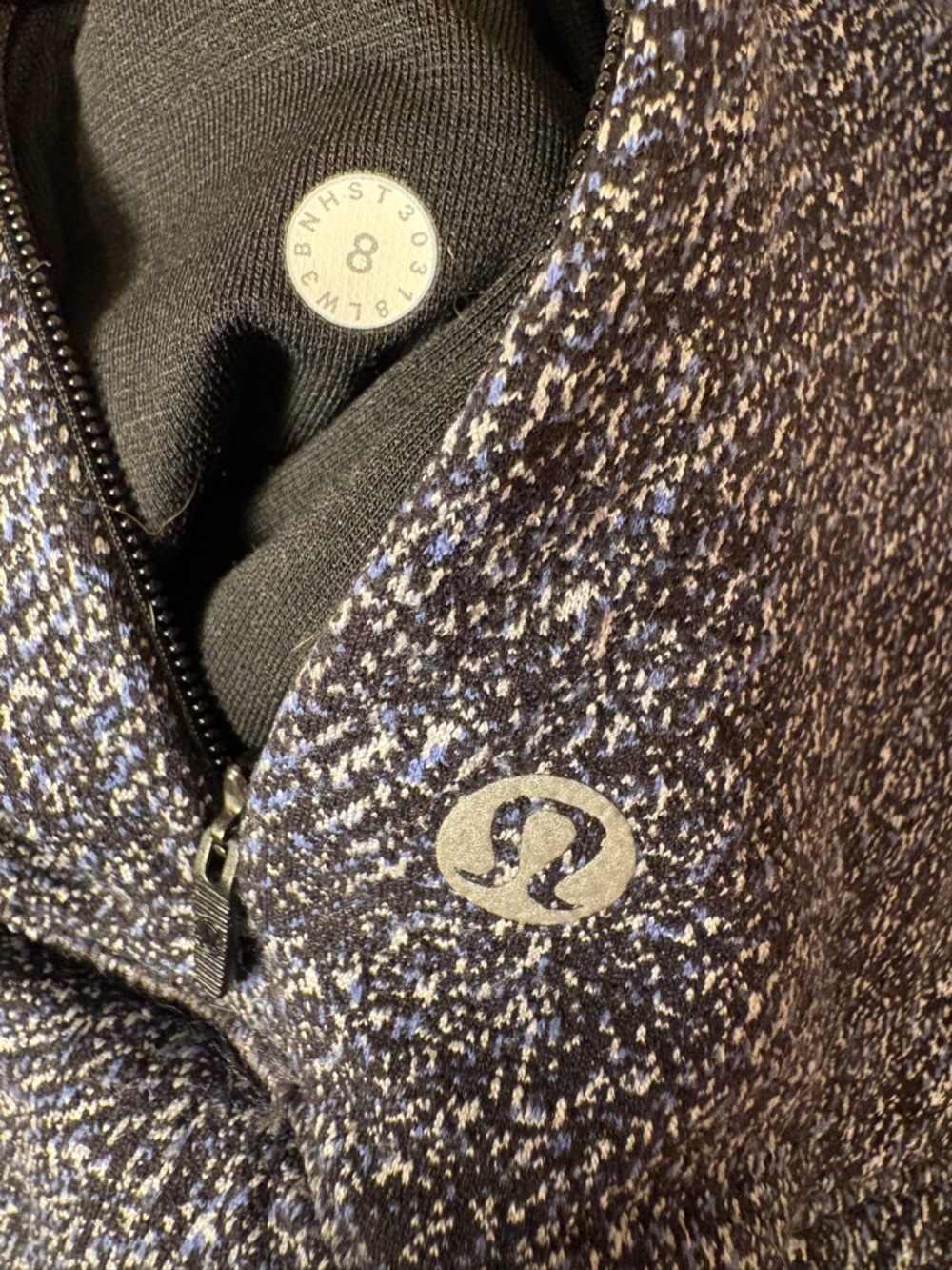lululemon Cypress Kiss Black Print Long Sleeve Crew Neck Pullover Running Top - Picture 5 of 7